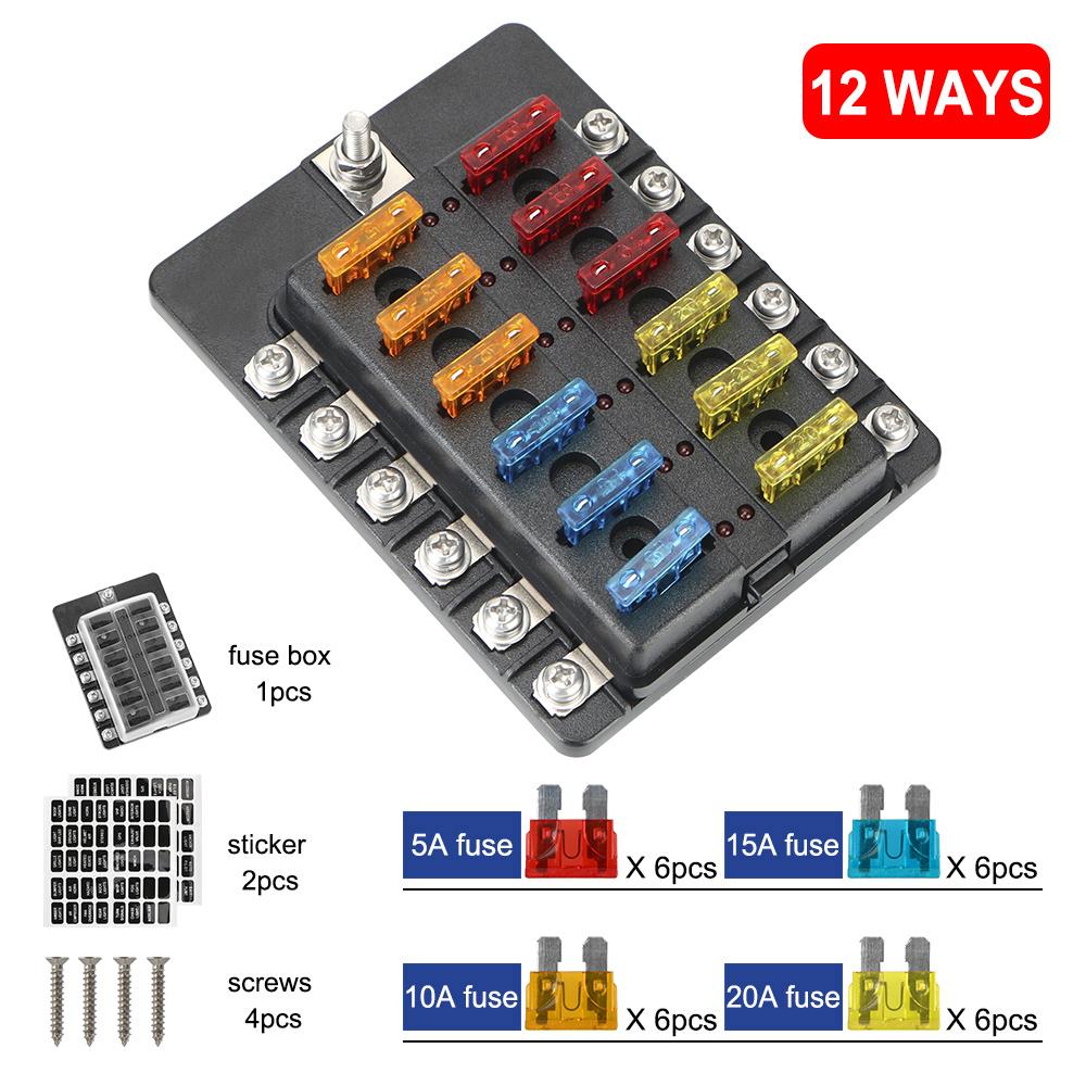 Fuse Box Holder M5 Stud With LED Indicator Light For Auto Car Boat Marine 32V 100A