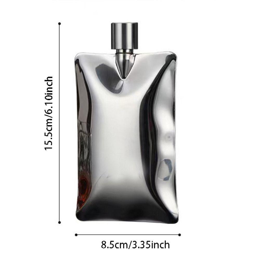 Wavy Wine Pot Stainless Steel Vodka Flask Minimalist Liquor Bottle  Outdoor Use