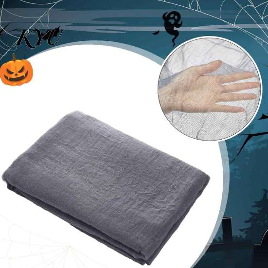 Scary Gauze Fabric Halloween Coarse Mesh Fabric, Polyester Cotton Decor for Haunted Eerie Atmosphere House, Spooky DIY Scene Decoration, Creepy Party