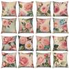 Pink Floral Pillowcase  Home Decor Cushion Cover Sofa Car  Throw