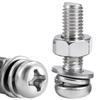 304 Stainless Steel Combo: Round Head Screws, Nuts, Flat & Spring Washers - M3, M4, M5