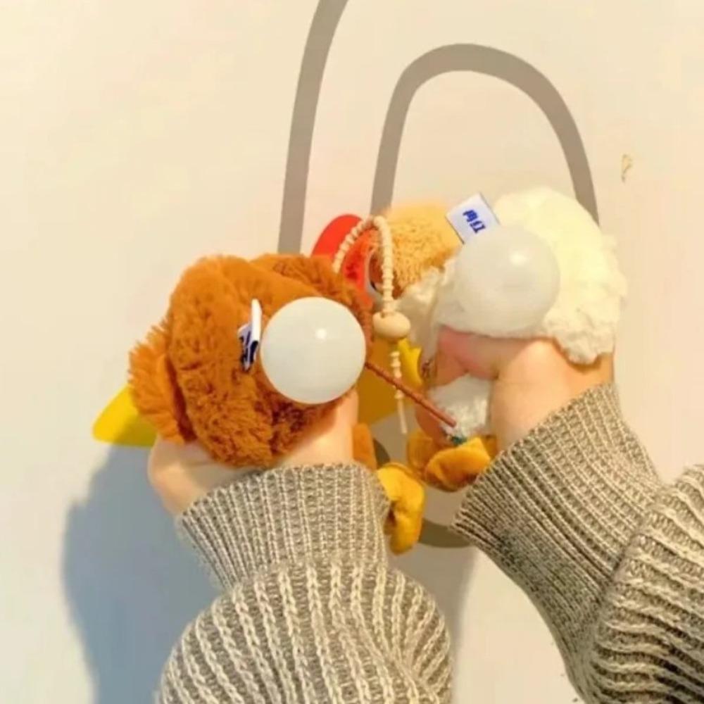 Rubber Hens Key Ring Cartoon Egg-laying Animal Key Holder Adorkable Plush Chicken Keychain School