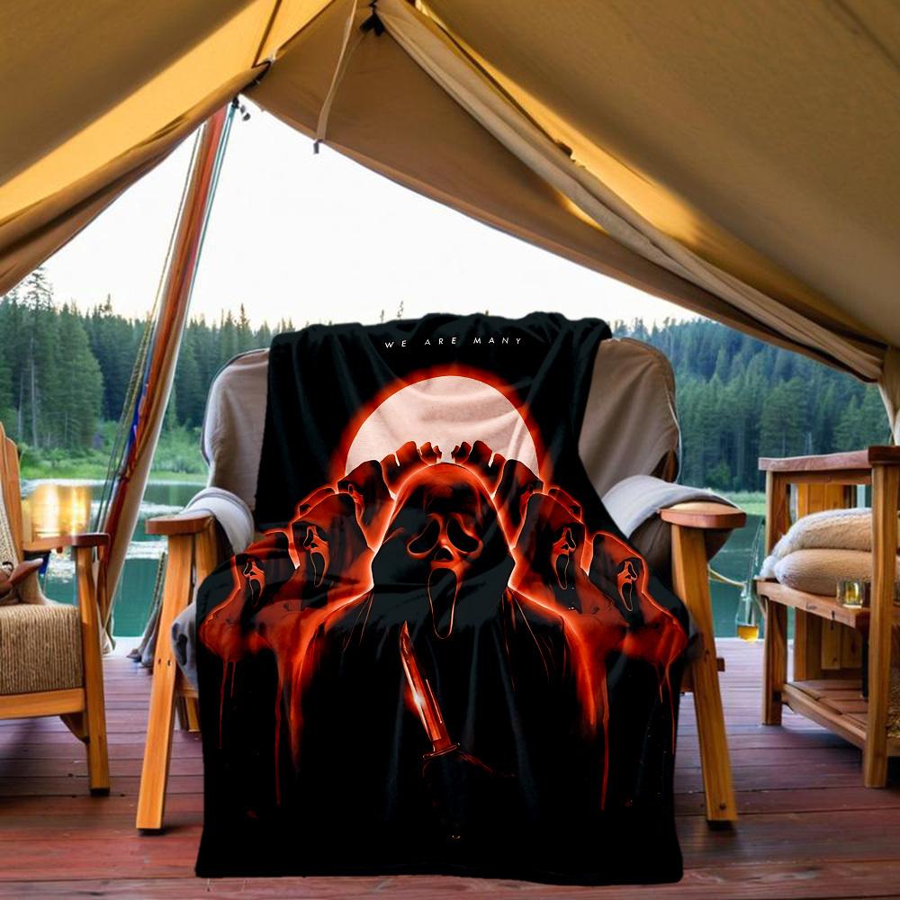 1 шт. Маска Крика Плед для улицы Легкий Фланелевый, Мягкий и Теплый, Всесезонный для Дивана, Улицы, Кемпинга, Гостиной, Офиса, Стула