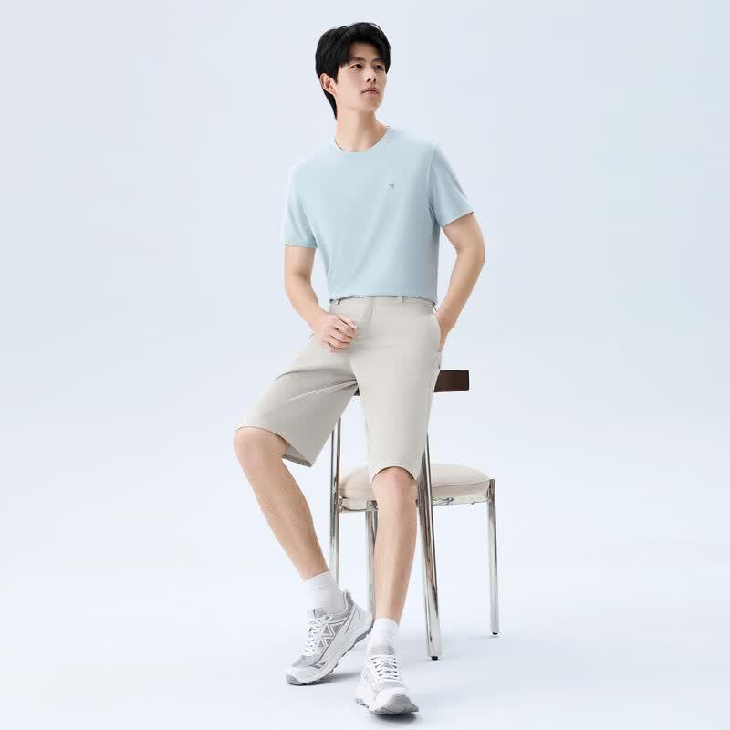 SEVEN Men's Textured Business Casual Summer Breathable Loose Shorts