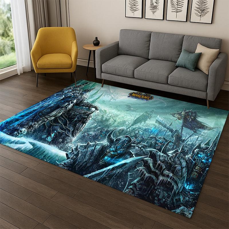 Demon Hunter Arthas World of Warcraft WOW Game Carpet Rug for Bedroom Living Room Sofa Doormat Home Decor,Area Rug Non-slip