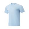 Li Ning Mens Running Series Solid Color Crew Neck Logo Short Sleeve T-Shirt Men Tops Soft-Mist-Blue ATSU051-3