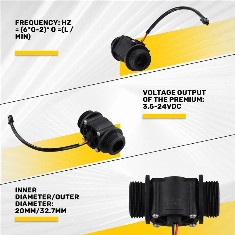A20F-DN25 FS400A G1inch Water Flow Sensor Hall Flowmeter Meter Counter 2-60L/Min 1.75Mpa