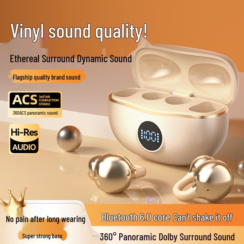 Bluetooth 6.0 Умное шумоподавление Накладные беспроводные наушники-клипсы с длительным временем работы от аккумулятора