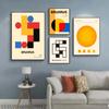 Бохо Абстрактный Розовый Оранжевый Баухаус Геометрический Постер Бумажный Принт Дом Спальня Прихожая Бар Кафе Искусство Живопись Декорация