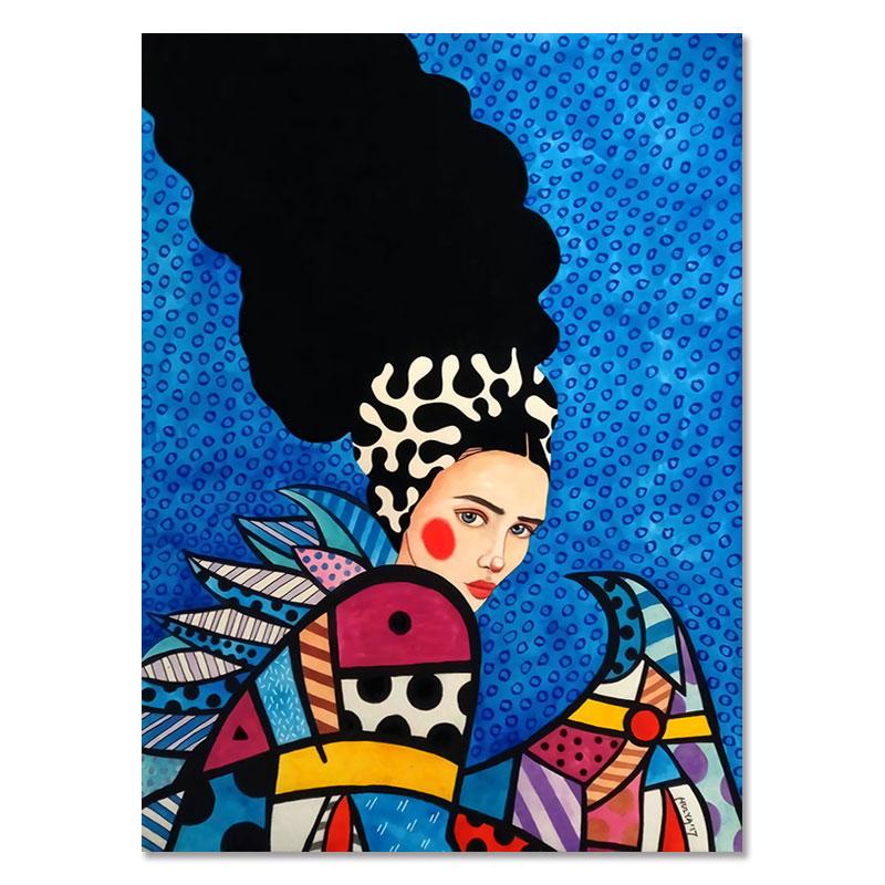 Современные женщины красочные цветы волосы девушки стены книги по искусству холст картины плакат на скандинавскую тему винтажные настенные панно для гостиной