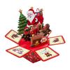 3D Pop-Up Christmas Cards with Envelope Folded Holiday Greeting Cards Cute Santa Claus Gift Card for Friends Children Family