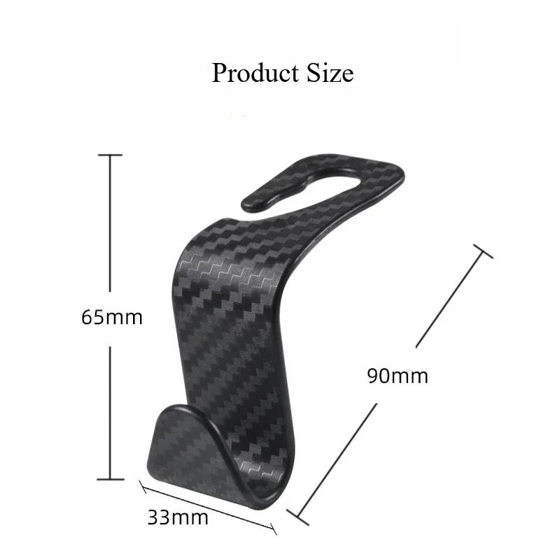 1/2/4 шт. Универсальный крючок для подголовника автомобильного сиденья, вешалка для хранения, держатель для органайзера на заднее сиденье автомобиля из углеродного волокна, аксессуары для салона автомобиля