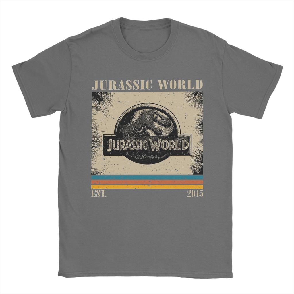Fashion Retro Jurassic World T-Shirt Men O Neck 100% Cotton T Shirts Dinosaur Short Sleeve Tees Gift Idea Tops