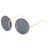 Vintage Style Sunglasses For Men Round Shape Rimless Anti-Glare Sun Glasses For Women Fashion Trendy Female Sunglass
