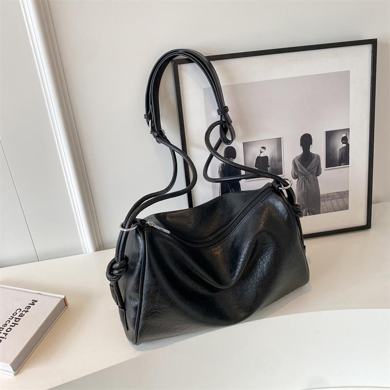 Ретро женские сумки осень зима большая вместимость простая однотонная сумка через плечо модная сумка из искусственной кожи для поездок на работу через плечо