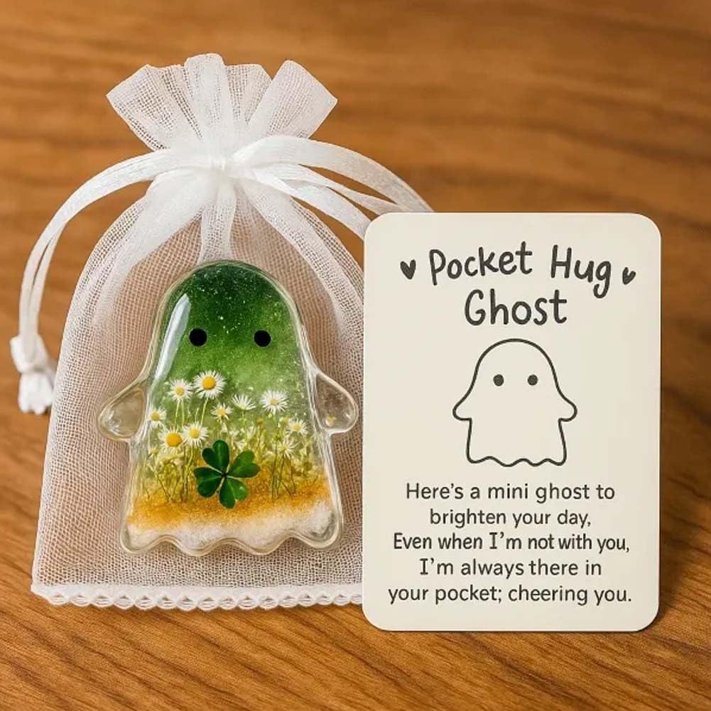 Pocket Hug Ghost, Emotional Support Ghost, Halloween Pocket Hugs,Cute Halloween Ghosts Pockets Hugs with Encouragement Card
