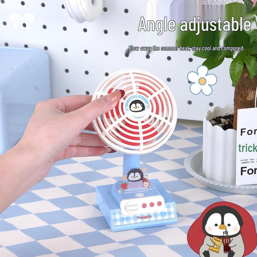 2026 Cartoon USB Rechargeable Desktop Fan - Portable Summer Electric Fan Gift