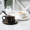 Marble Creative Afternoon Tea Cup Saucer Water Cup Ceramic Coffee Cup Set Gold Luxury Gift Peacock Green