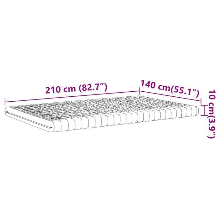 VidaXL White Foam Mattress 140x210 Cm 7 Zones Hardness 20 ILD, Bed Mattress, Daybed Mattress, Foam Mattress 4016650