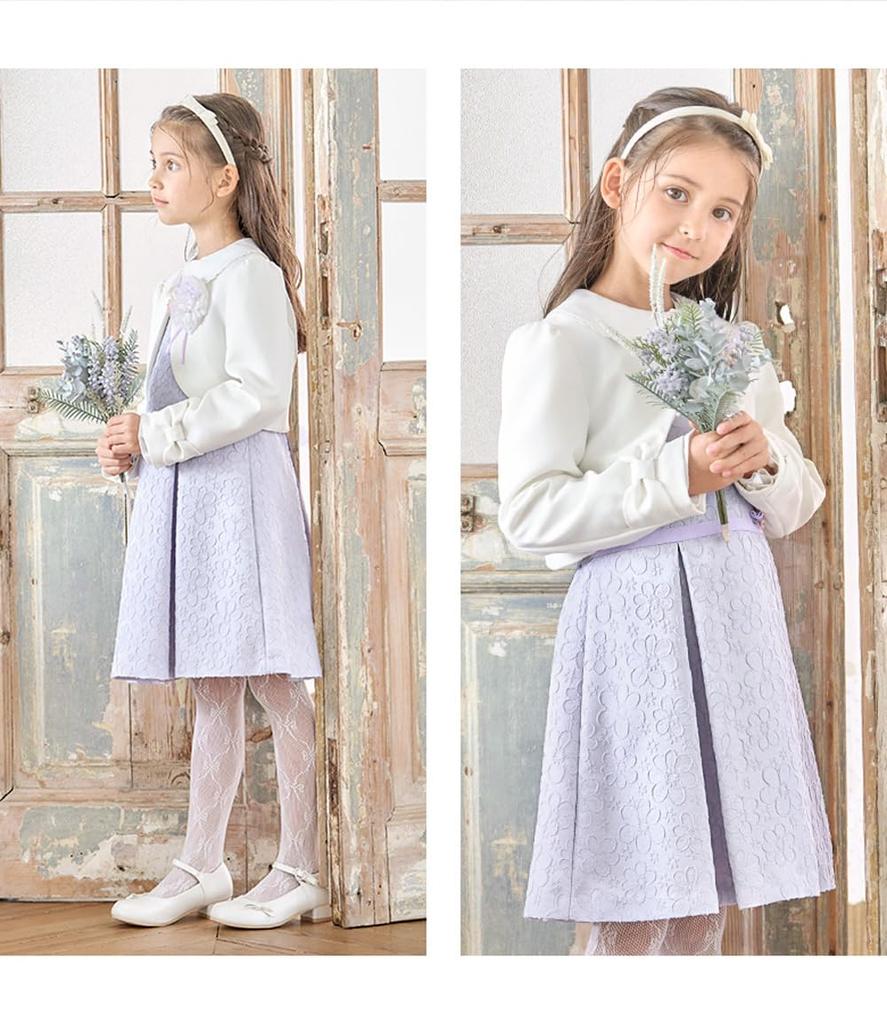 Костюм для поступления в школу, выпускного, формальный, ангельский набор: платье-болеро, лента сзади, 130 см [Arisana] Церемония для девочек, Церемония, Детская одежда,