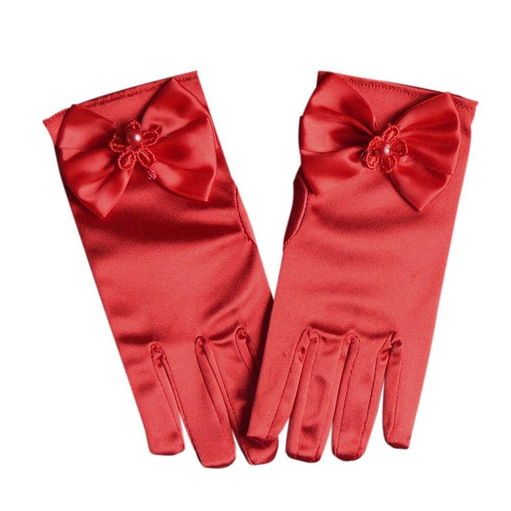 Dance Performance Stage Gloves Full Finger Mittens Wedding Flower Girl's Gloves Princess Gloves