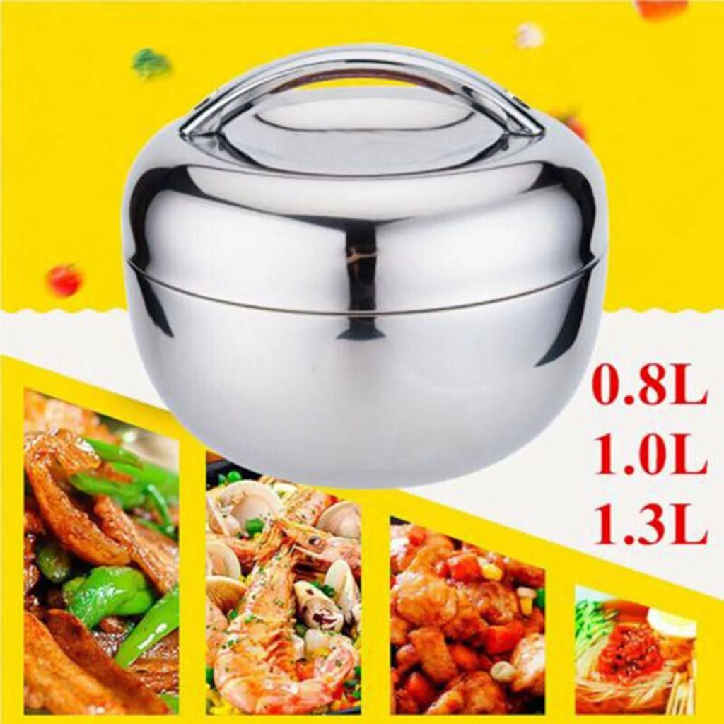 Portable High Quality Stainless Steel Round Lunch Box Food Storage Containers For Hot Food With Thermal Insulation Bento Box