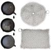 Stainless Steel Cast Iron Cleaner Scrubber Brush Reusable Pot Net Steel Ball For All Types Skillet Griddles Cast Iron Pans Grill
