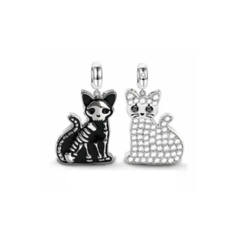 Хэллоуин Медный Тыква Призрак Шарм Шляпа Глаза Бабочка Бусина Подходит Женщинам Оригинальный Браслет Украшения Для Рождественского Подарка