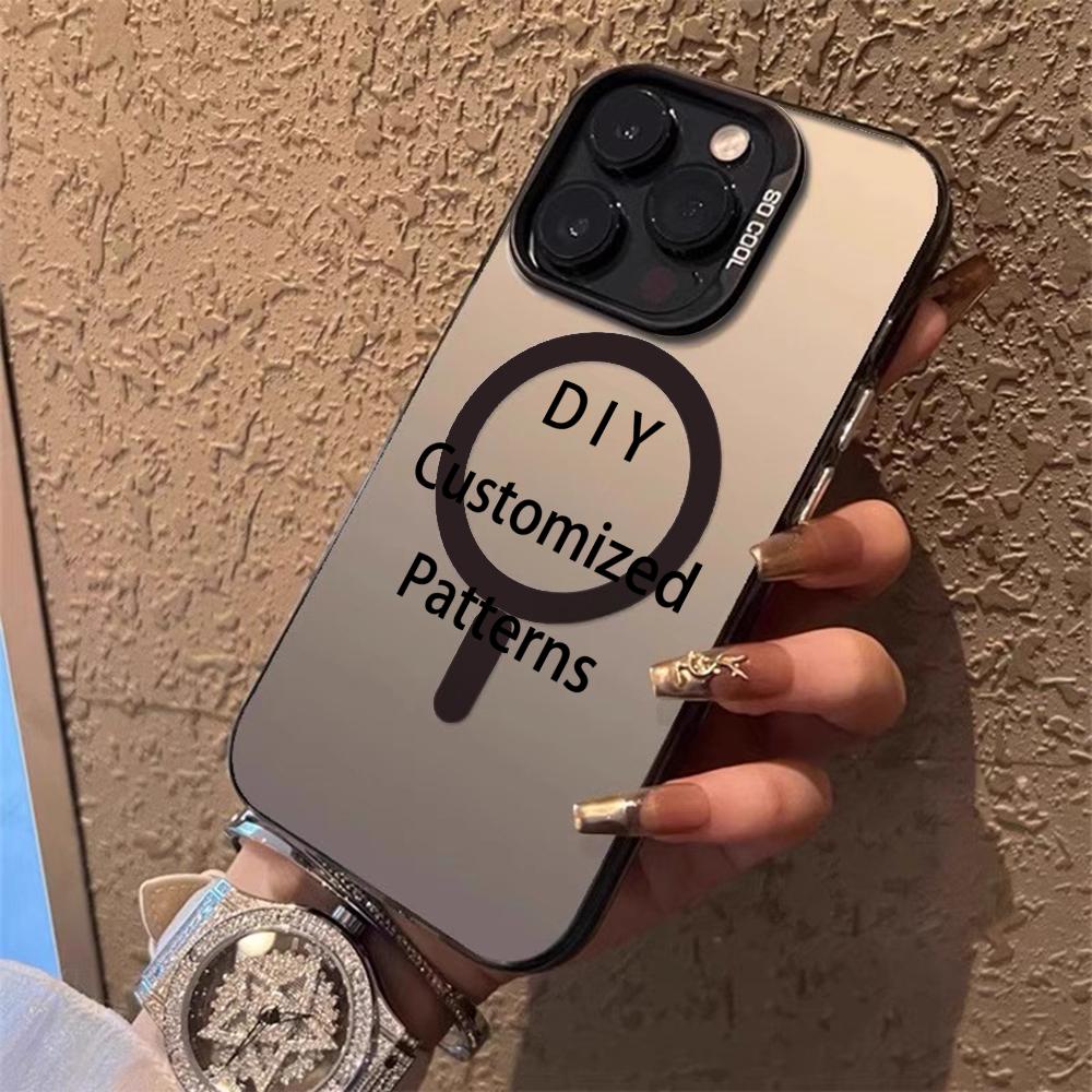 Индивидуальные узоры DIY Чехол для телефона для iPhone 17 16 15 14 13 12 11 Pro Max Air Магнитный Матовый Лазерный Металлический Чехол для телефона