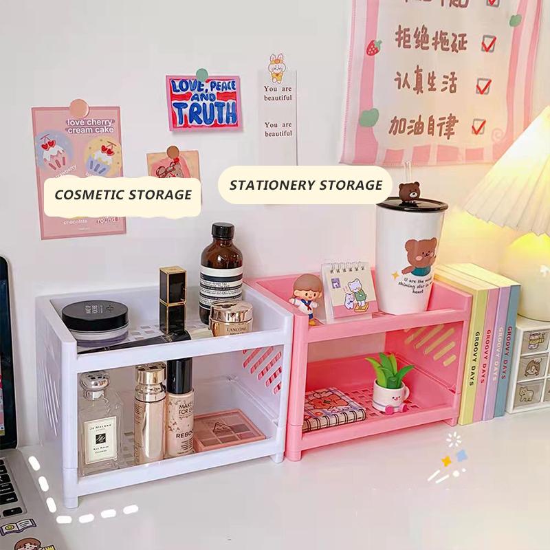 Настольный стеллаж для хранения косметики Стеллаж для хранения Настольный органайзер Стойка для закусок Ящик для хранения мелочей Домашняя кухонная сливная стойка Домашний органайзер