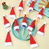 Yousheng 20 Pcs Christmas Candy Hat Finger Cap Lollipop Decoration Hats Mini Santa Hat New Year Party Table Dinner Decoration Wine Bottle