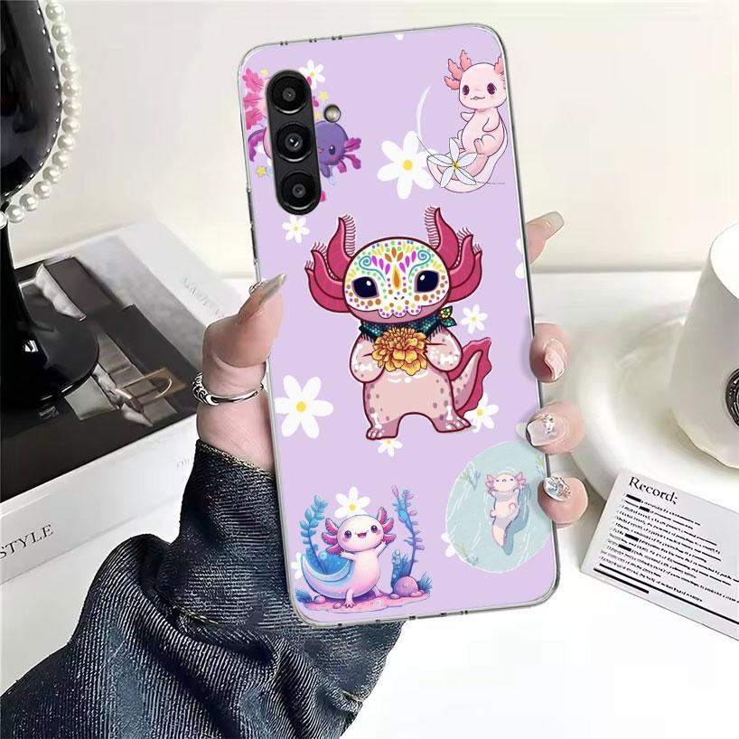 Милый Аксолотль Кавайный Чехол Для Телефона Для Samsung Galaxy A13 A14 A15 A16 A17 A53 A54 A55 A56 A57 A33 A34 A35 A36 A37 A23 A24 A25 A26 Ga