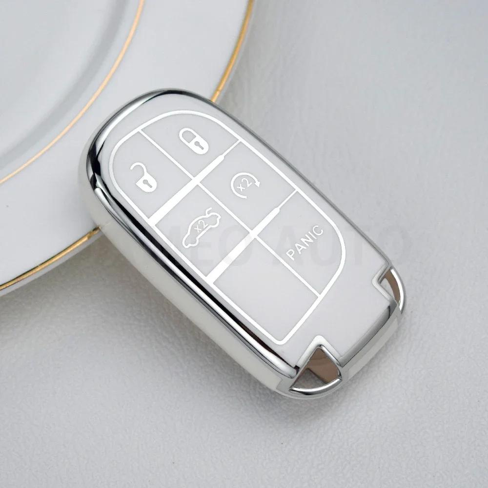 For Jeep Grand Cherokee Chrysler 300C Renegade FIAT Freemont Dodge Ram 1500 Challenger Dart TPU Car Remote Key Case Cover mo1