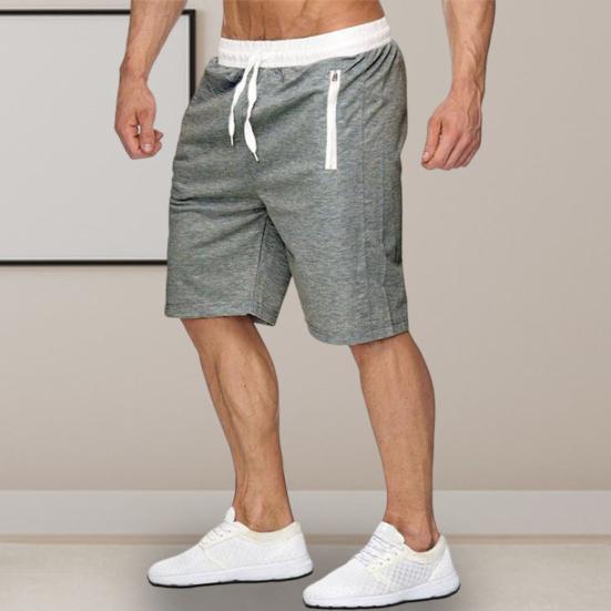 Мужские повседневные шорты с эластичной резинкой на талии и регулируемым шнурком, пляжные шорты в стиле пэчворк, цветные карманы на молнии, широкие спортивные шорты