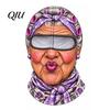 Funny Face Ski Mask Realistic Balaclava Mask, Old Man Woman Print Neck Gaiter, Snowboard Shield Windproof Full Coverage for Winter Sports Snowboarding