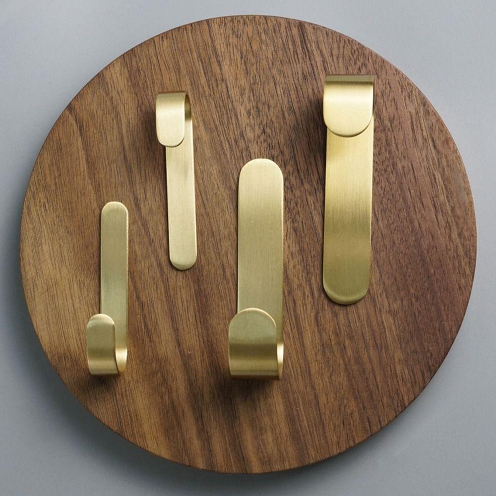 Gold Wall Hook Brass Coat Hook Sticky Furniture Hardware  for Kitchen Bathroom