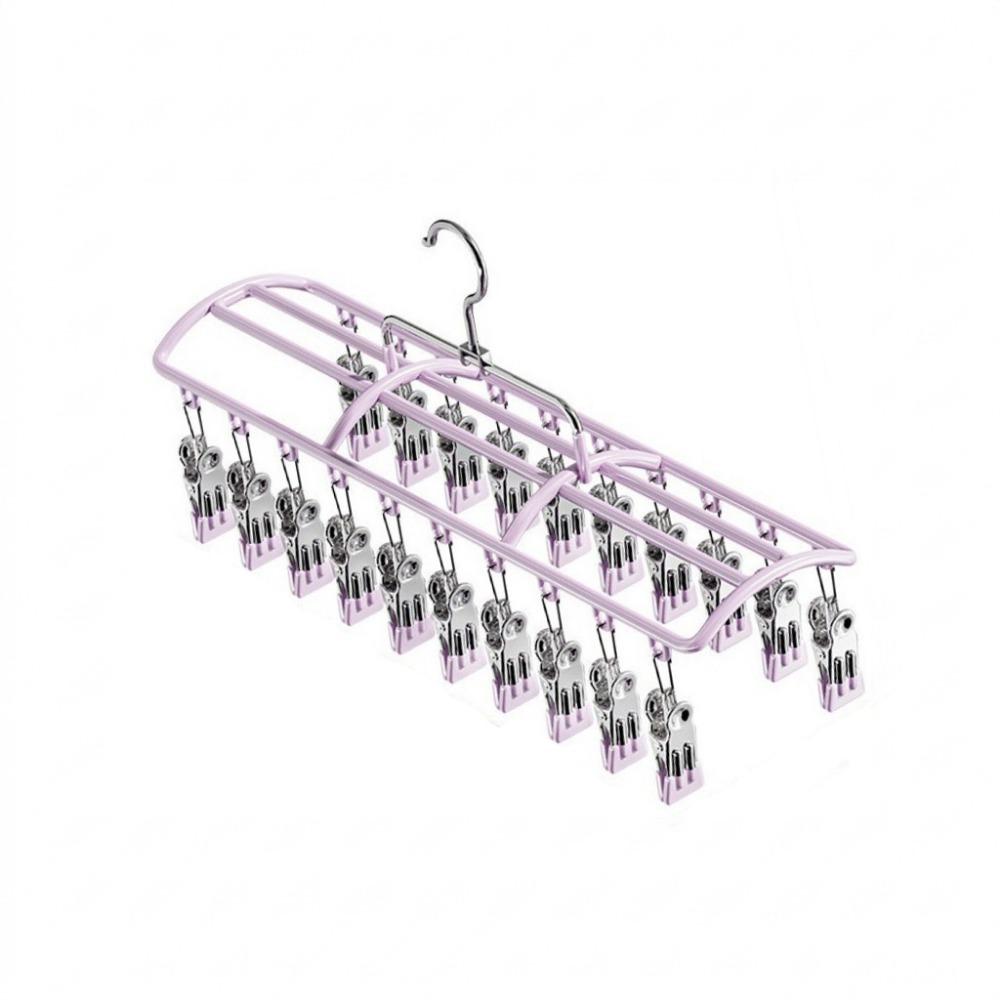 Stainless Steel 20 Clips Sock Drying Rack Non-slip Unmarked Underwear Drying Rack  Indoor