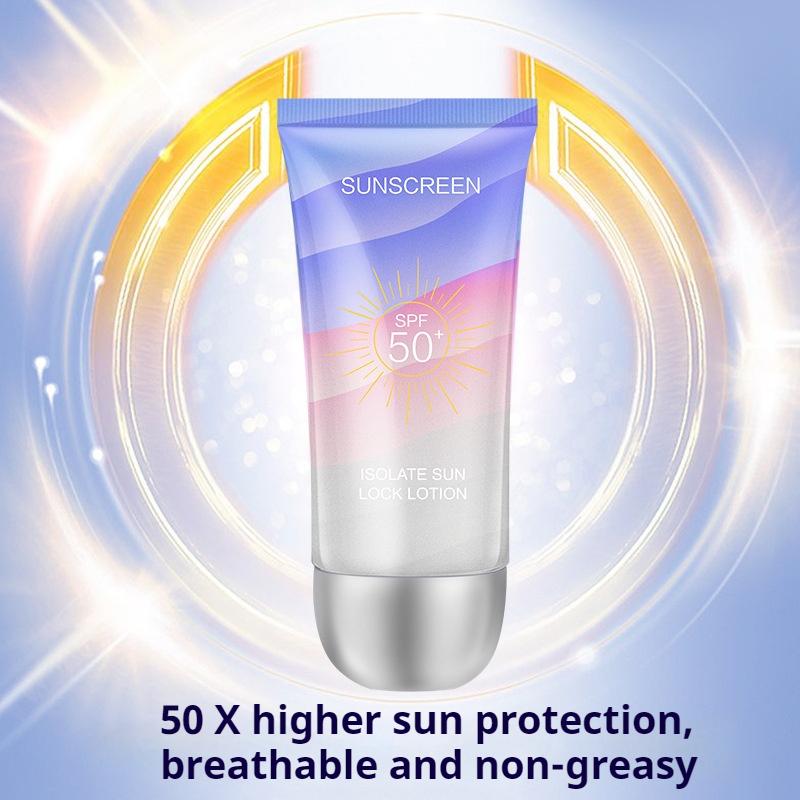 Sunscreen Lotion SPF50+PA+++ For Face Body,Waterproof and UV Protection Isolation and Protection Fresh Breathable Sun Lock Cream 50g