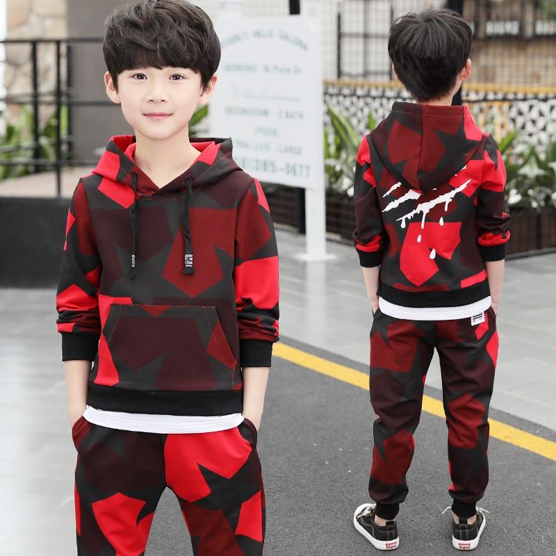 Teen Boys Clothes Set Kids Tracksuit Costume Hoodies Tops Pants Children Clothing Boys Outfits