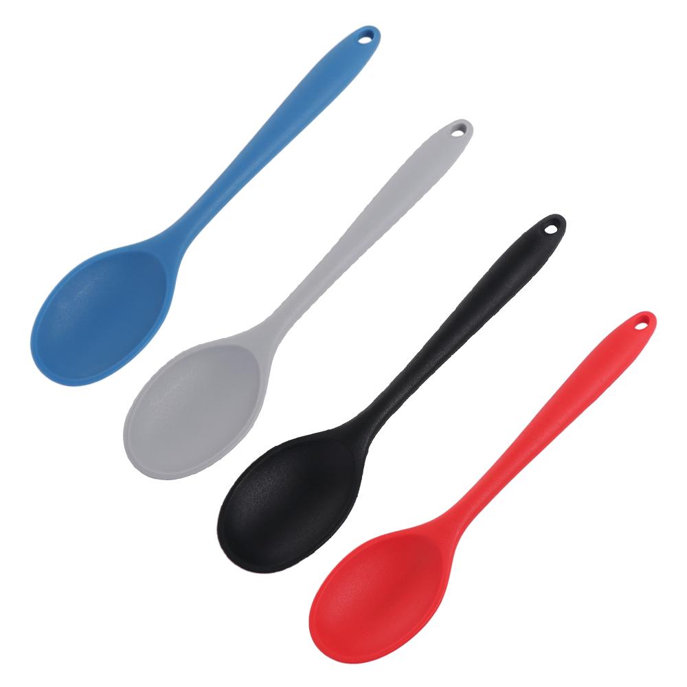 Long Handle Integrated Honey Yogurt Silicone Cooking Spoon Soup Spoon Stirring Spoon Kitchen Tool