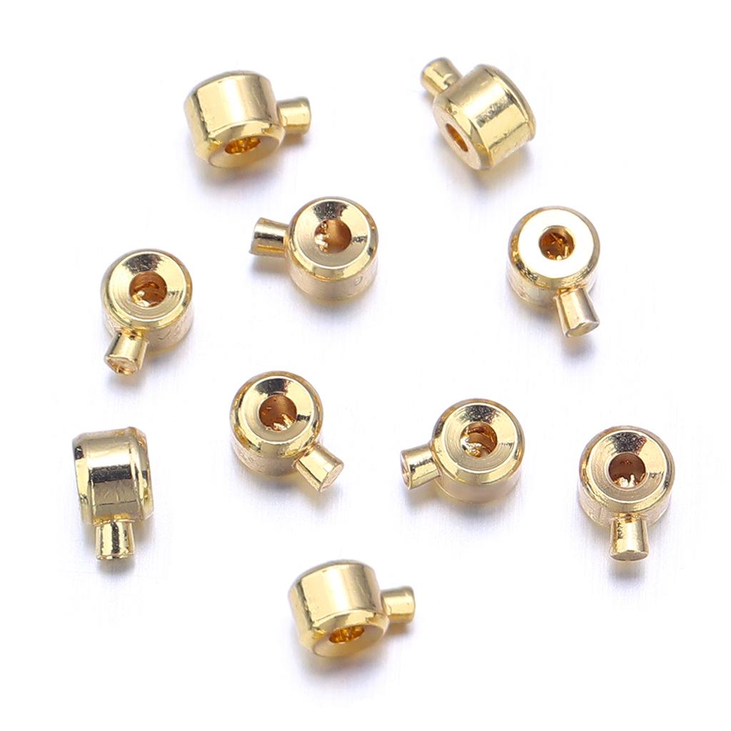 10pcs/lot Metal Crimp End Beads Stopper Beads Positioning Clasp Beads For Jewelry Making DIY Necklace Bracelet Accessories