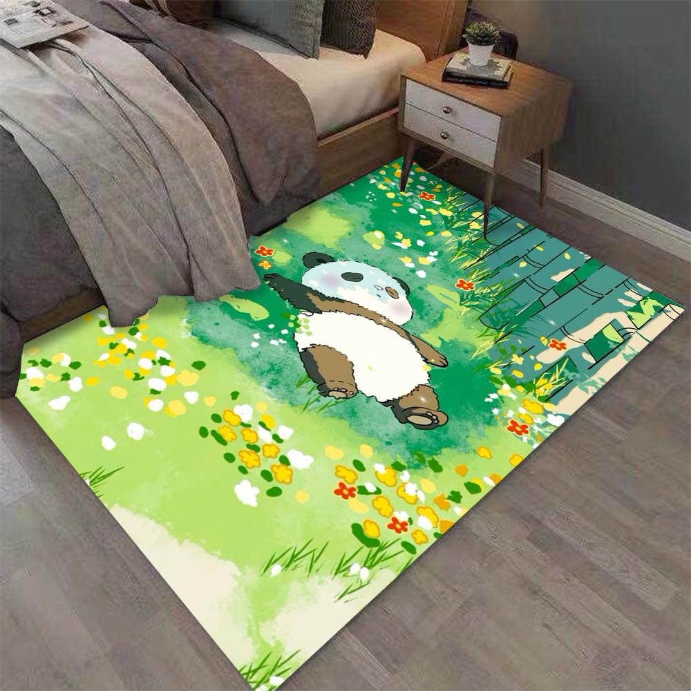 Warm and Healing Cartoon Panda Print Carpet for Home Living Room Bedroom Sofa Doormat Decor Large Area Rug Non-slip Floor Mat