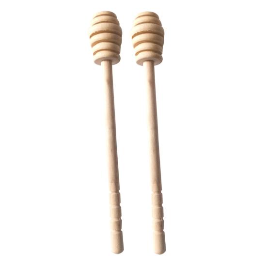 2/4Pcs Wooden Honey Mixing Stirrer Reuse Honey Dipper Sticks Honey Comb Stick Honey Spoon Burr-free Honey Stirring Tool for Honey Syrup Jam