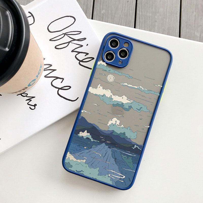 Японская Аниме Сцена Пейзаж Чехол для Телефона для iPhone X XR XS 12 13 14 11 15 Pro Max Mini 8 7 Plus Мультяшные Пейзажи Чехлы Fundas
