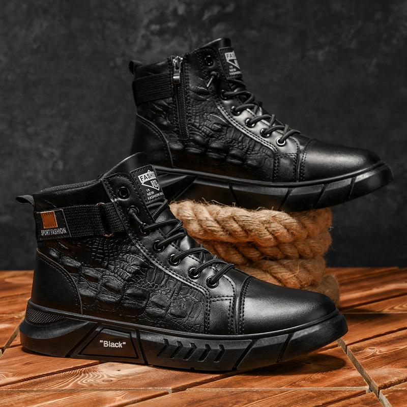 Осень новая мужская обувь Мартин повседневная мужская обувь черные ботинки Мартин для выхода универсальные