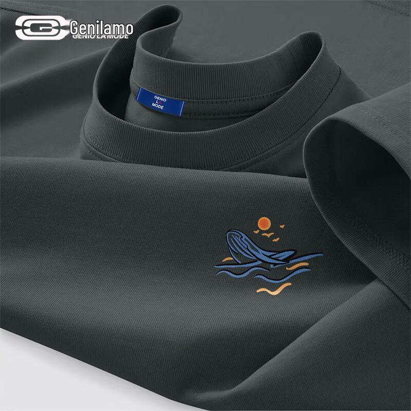 Мужская хлопковая футболка с графическим принтом свободного кроя GENIOLAMODE