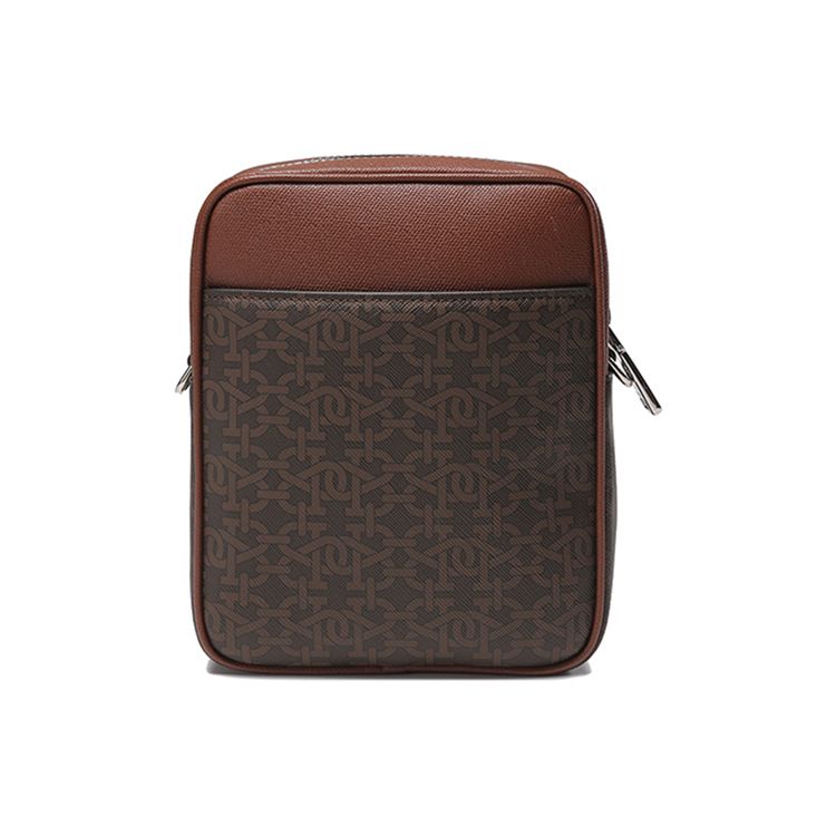 Bally Сумка через плечо с молнией и монограммой из ТПУ Мужские сумки Коричневый 6301801
