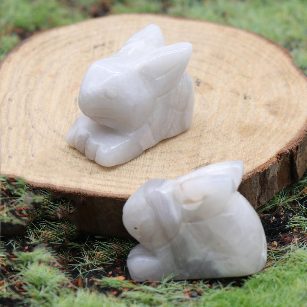 Статуя кролика из натуральных камней, резные фигурки животных, целебные кристаллы, декор для комнаты, драгоценный камень, брелок для рукоделия