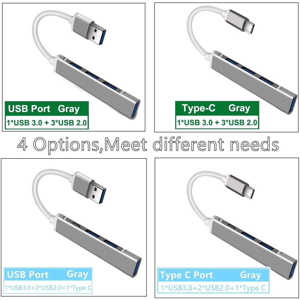 4 Port Usb 3.0 Type C USB C Hub High-speed Type C Splitter 5gbps Adapter for Computer Accessories Multi Port Hub Usb for Lenovo HUAWEI Xiaomi Macbook