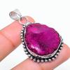 Natural Pink Solar Quartz Gemstone 925 Sterling Silver Pendant 1.77" C9c90